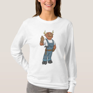 Camiseta Bull como Handyman com Hammer