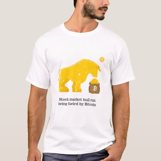 Camiseta Bull do mercado de ações alimentado pela Bitmoney (Frente)