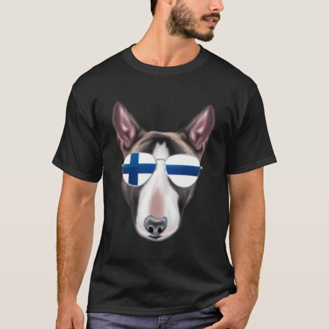 Camiseta Bull Miniatura De Bandeira Terrier Dog Finlândia P (Frente)