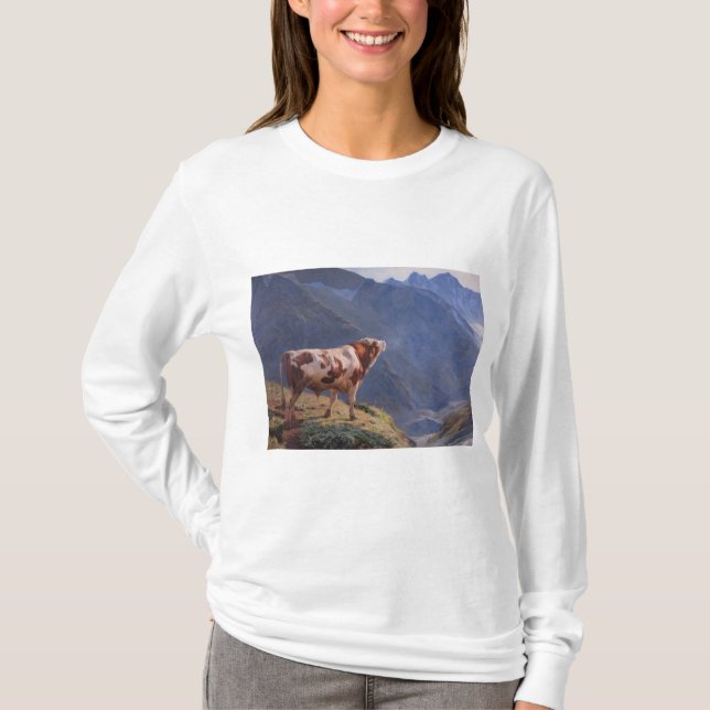 Camiseta Bull nos Alpes (por Eugène Burnand) (Frente)
