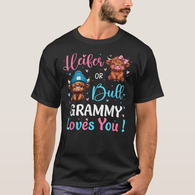 Camiseta Bull or Heifer Gender Reveal Decorations Highland  (Frente)