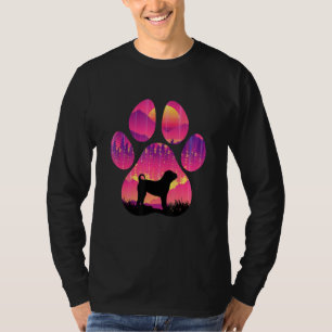 Camiseta Bull Pei Pata Mamãe Papai Cachorro Mulheres Homens