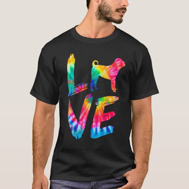 Camiseta Bull Pei Tie Tie Love Dog Mãe Pai (Frente)