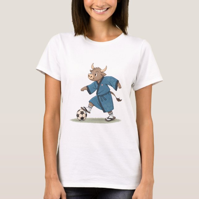 Camiseta Bull playing soccer in karate kimono (Frente)