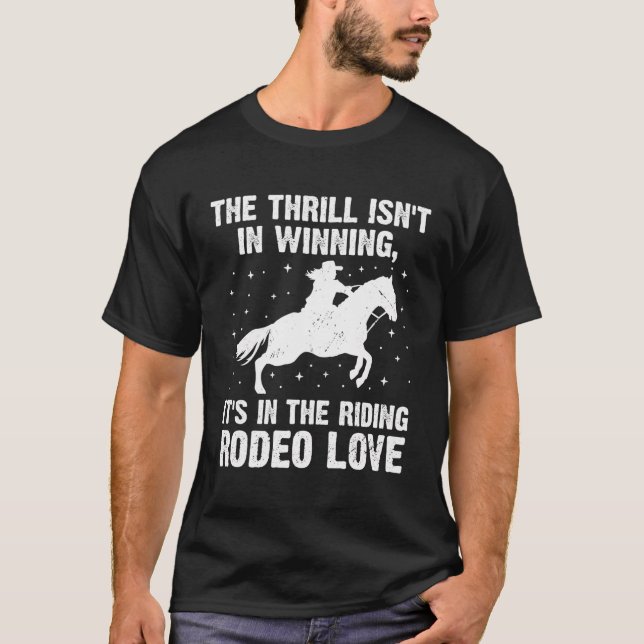 Camiseta Bull Rider Bull Andando no oeste Rodeo Cowboy (Frente)