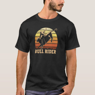 Camiseta Bull Rider Vintage Sunset Retro Bull Riding Rodeo