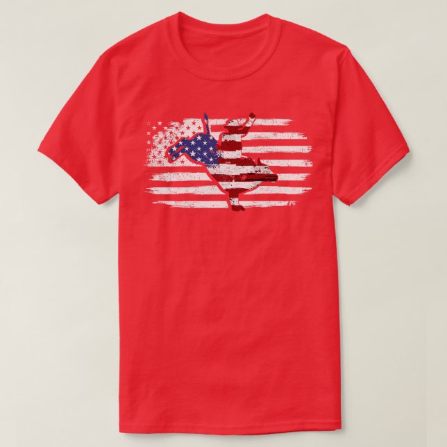 Camiseta Bull Riding American Flag (Frente do Design)