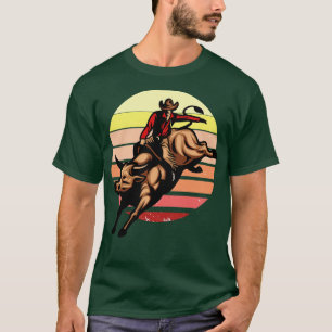 Camiseta Bull Riding Cowboy Vintage Western Rodeo
