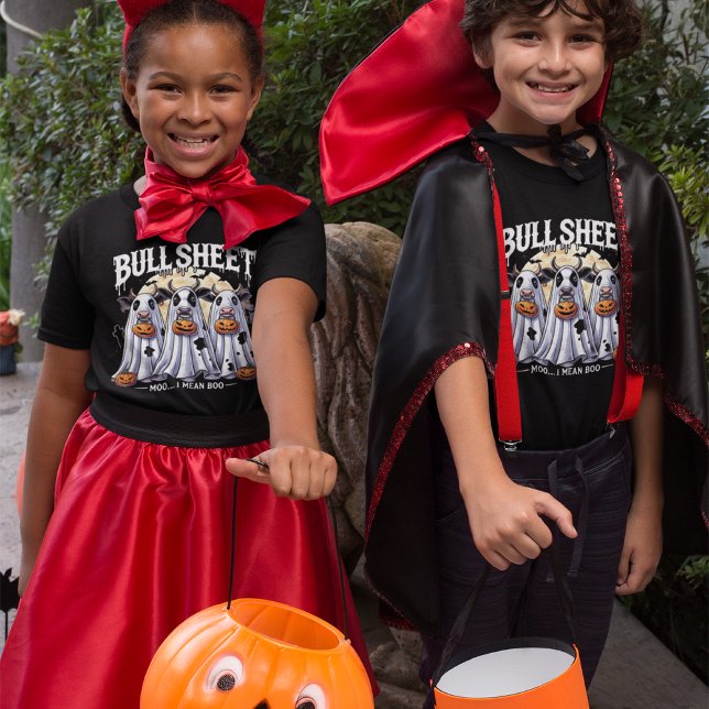 Camiseta Bull Sheet moo Funny Bulls Halloween Crianças (Bull Sheet moo Funny bulls Halloween kids T-Shirt)