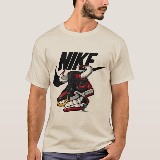 Camiseta Bull Sneaker Beast – Streetwear Monster Shoe Graph (Frente)