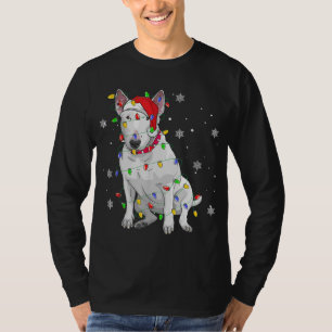 Camiseta Bull Terrier Christmas Sweet Dog Xmas Lights Tre