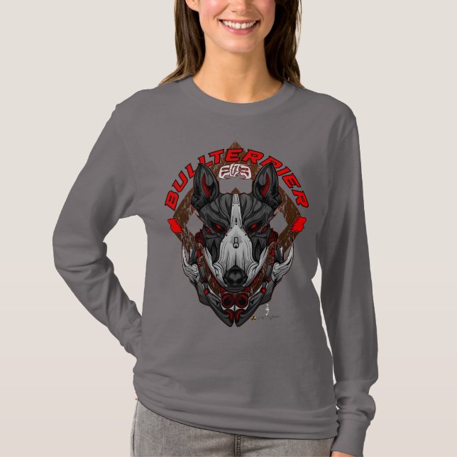 Camiseta BULL TERRIER Cyberpunk Samurai Elite (Frente)
