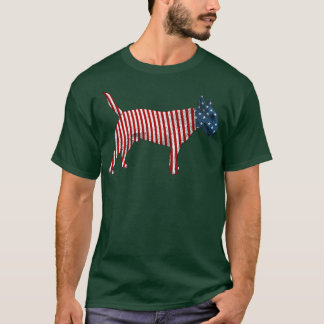 Camiseta Bull Terrier Dog American Flag 4 De Julho