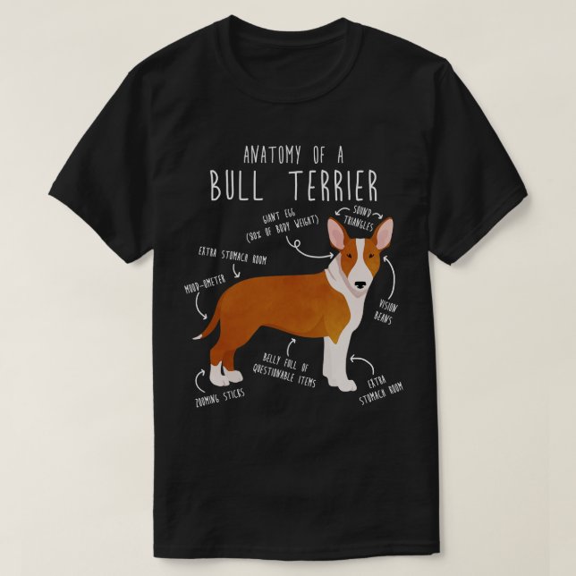 Camiseta Bull Terrier Dog Anatomia 2 (Frente do Design)