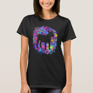 Camiseta Bull Terrier Dog Pink Watercolor Splatter Art Love