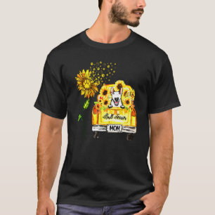 Camiseta Bull Terrier Mãe Cachorro de Girassol