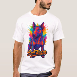 Camiseta Bull Terrier Neon Pop Art – Cachorro Colorido Vibr