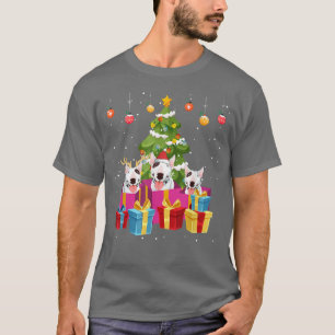 Camiseta Bull Terrier Pup Árvore Natal Família Xmas Matchi