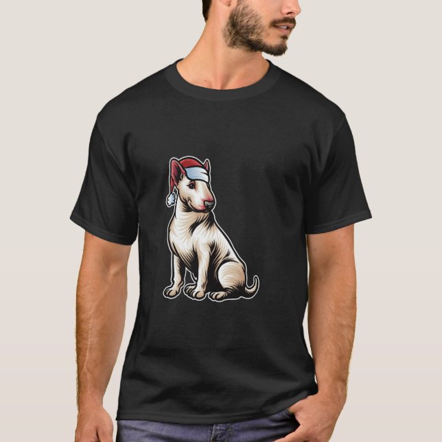 Camiseta Bull Terrier Santa Claus Que Feliz Cão De Natal X (Frente)