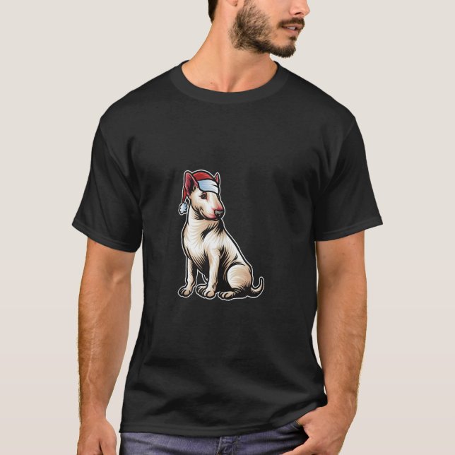 Camiseta Bull Terrier Santa Claus Que Feliz Cão De Natal X (Frente)