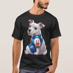 Camiseta Bull Terrier Tattoo I Love Pai Funny Dia de os pai