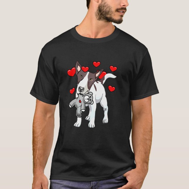 Camiseta Bull Terrier Teddy Bear Dog Toy Bull Terrier Mãe (Frente)