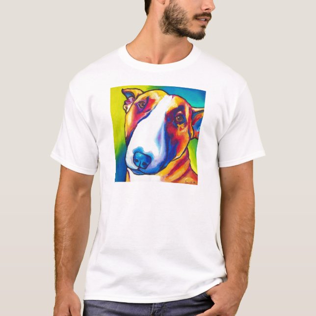 Camiseta bull terrier vermelho e branco 2 (Frente)