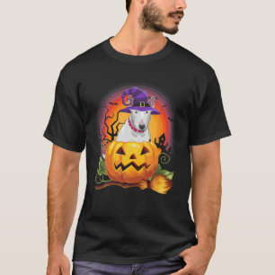 Camiseta Bull Terrier Witch Pumpkin Halloween Dog Lover