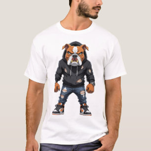 Camiseta Bulldog Alfa Urbano � Mascote de Estilo de Rua 