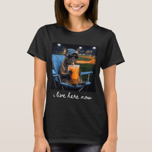 Camiseta Bulldog bebe café gelado campo de beisebol vivo aq