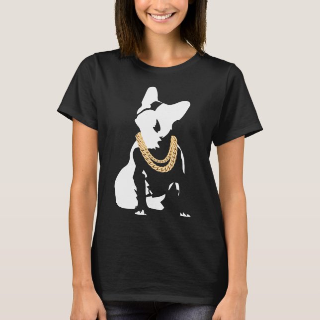 Camiseta Bulldog Com Colar de Ouro (Frente)
