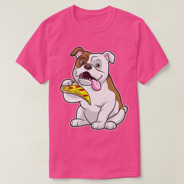 Camiseta Bulldog com pizza (Frente do Design)