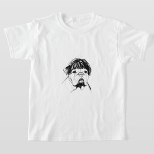 Camiseta Bulldog com uma peruca (Estilo 2) Arte fina