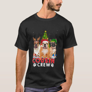 Camiseta Bulldog Cousin Crew Árvore de Natal Meninas Merr