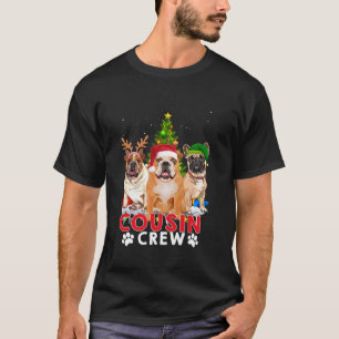 Camiseta Bulldog Cousin Crew Árvore de Natal Meninas Merr