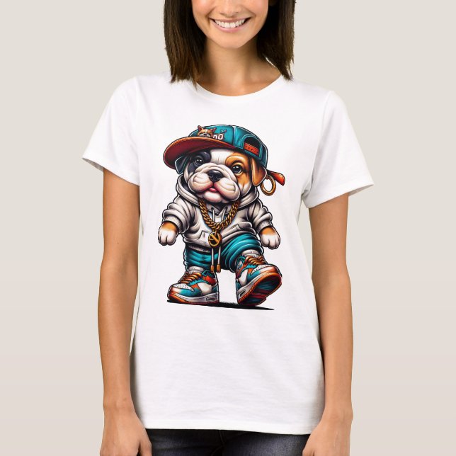 Camiseta Bulldog de Estilo de Rua (Frente)
