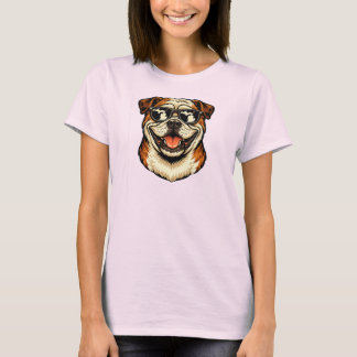 Camiseta Bulldog de Michigan Usando Óculos de Sol