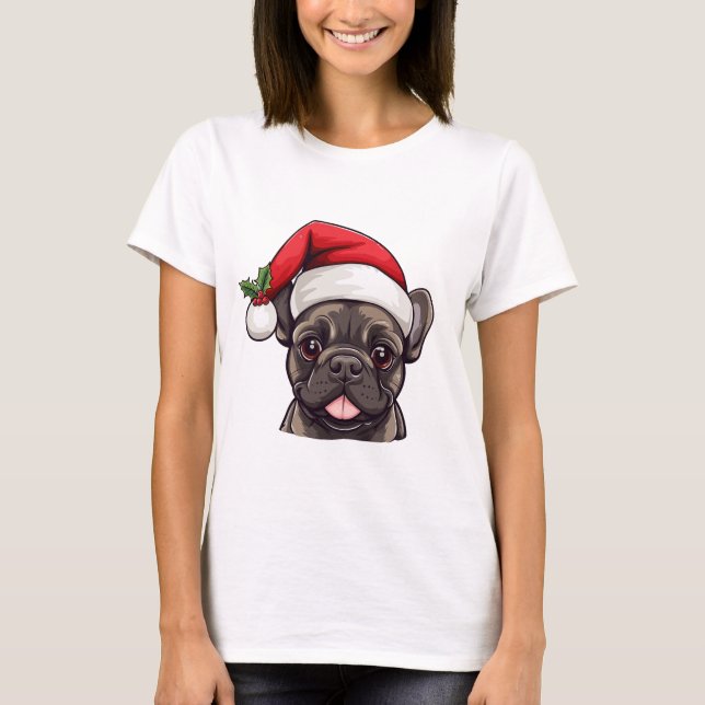 Camiseta Bulldog de Natal - Fawn (Frente)