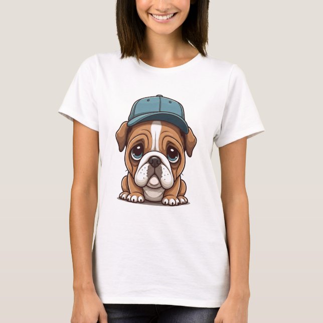 Camiseta Bulldog em uma camisa-boné (Frente)