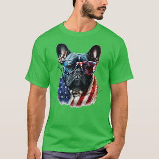 Camiseta Bulldog Francês 4 de julho de 4