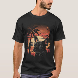 Camiseta Bulldog Francês 80s Sunset Vintage Estilo Retroati