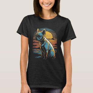 Camiseta Bulldog Francês 80s Sunset Vintage Estilo Retroati