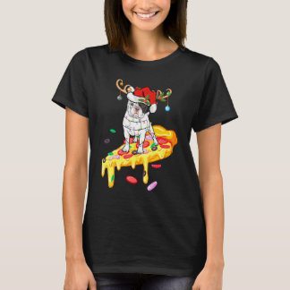 Camiseta Bulldog Francês Andando Pizza Bulldog Francês Nata