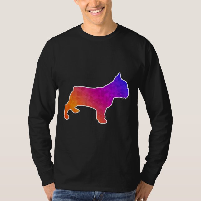 Camiseta Bulldog Francês Ar Baixo Poly Design (Frente)