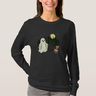 Camiseta Bulldog Francês Caminhando Fantasma Halloween Cria
