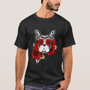 Camiseta Bulldog Francês Caveira de Açúcar Mexicana Hallowe