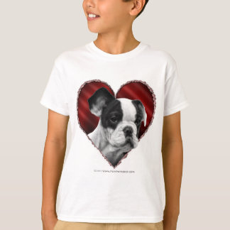 Camiseta Bulldog Francês com Coração