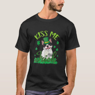 Camiseta Bulldog Francês com Shamrocks Me beije Eu sou Irla