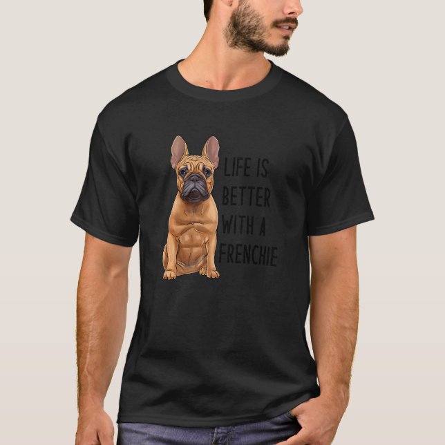 Camiseta Bulldog Francês Com Um Francês 3 (Frente)