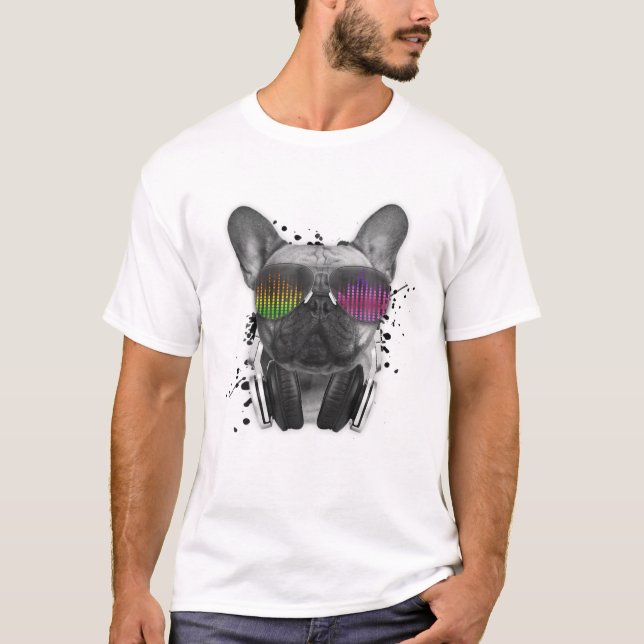 Camiseta Bulldog Francês Deejay Legal DJ Dog Lover Frenchie (Frente)